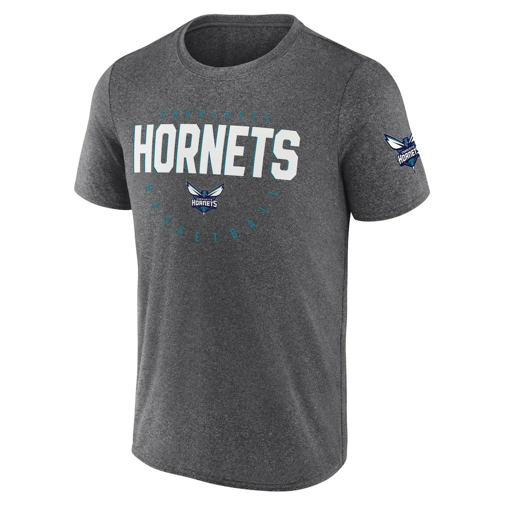 Charlotte Hornets Logo Athletic Block Practice Performance T-Shirt Heather Charcoal