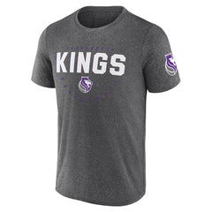 Sacramento Kings Logo Athletic Block Practice Performance T-Shirt Heather Charcoal