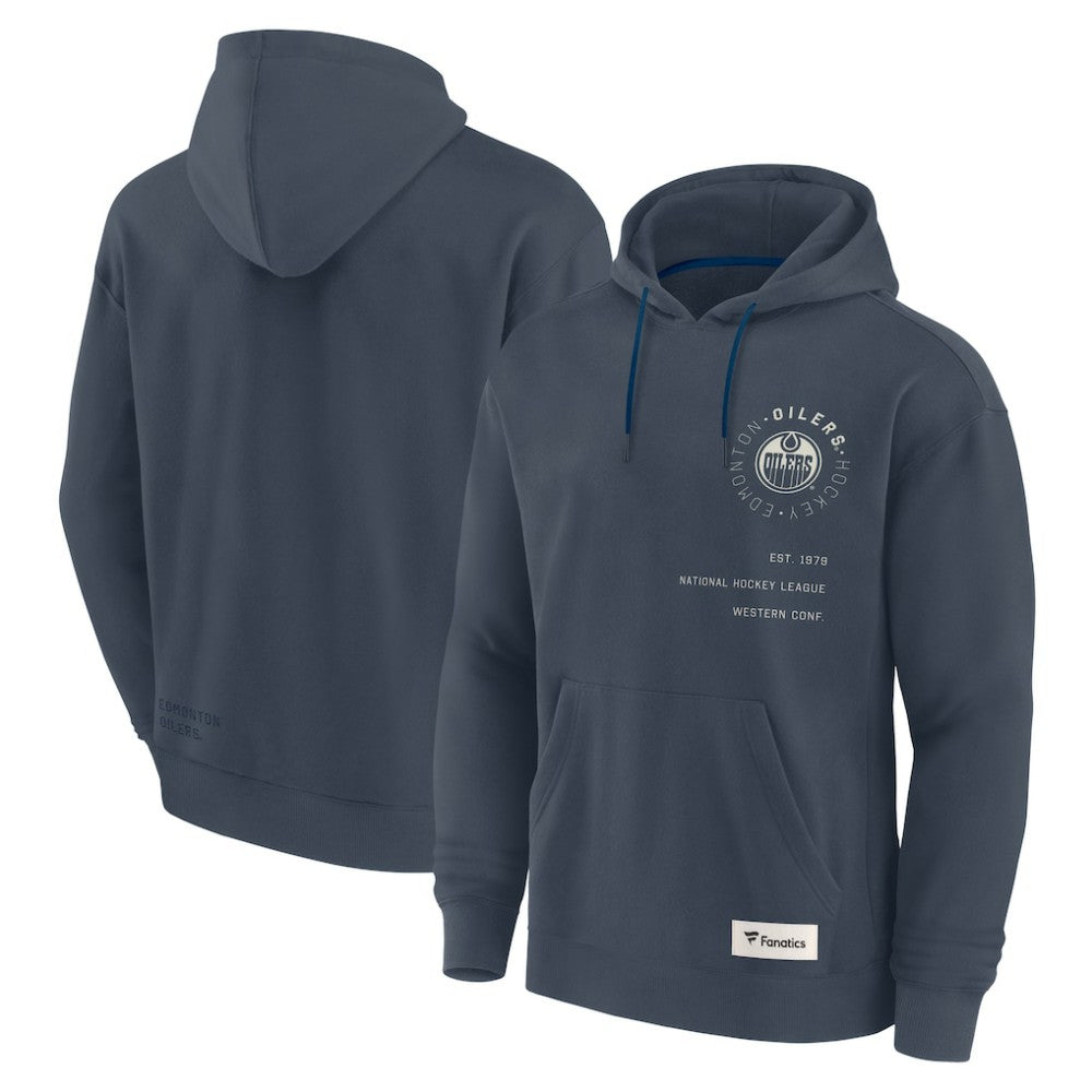 NHL Edmonton Oilers Fanatics Future Ground Info Pullover Hoodie - Navy