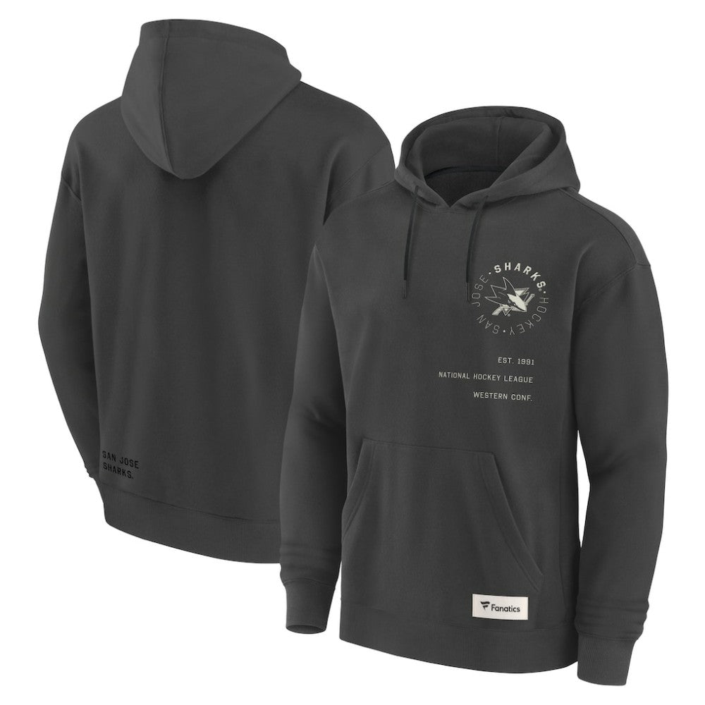 NHL San Jose Sharks Fanatics Future Ground Info Pullover Hoodie - Charcoal