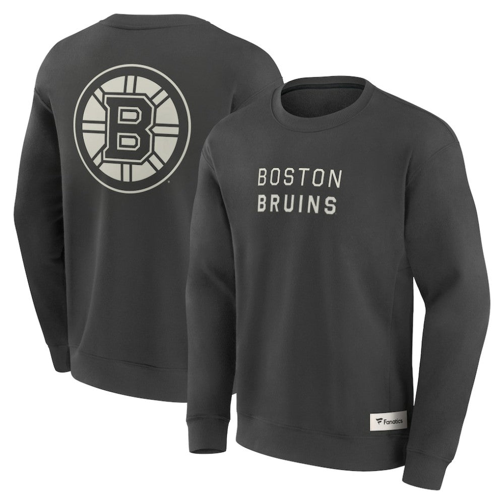 NHL Boston Bruins Fanatics Elements Future Ground Lettering Pullover Sweatshirt - Charcoal
