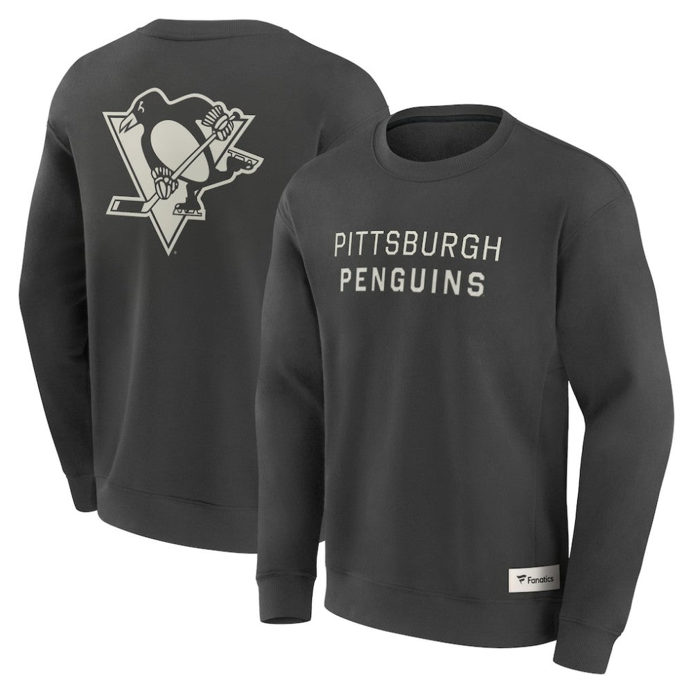 NHL Pittsburgh Penguins Fanatics Elements Future Ground Lettering Pullover Sweatshirt - Charcoal