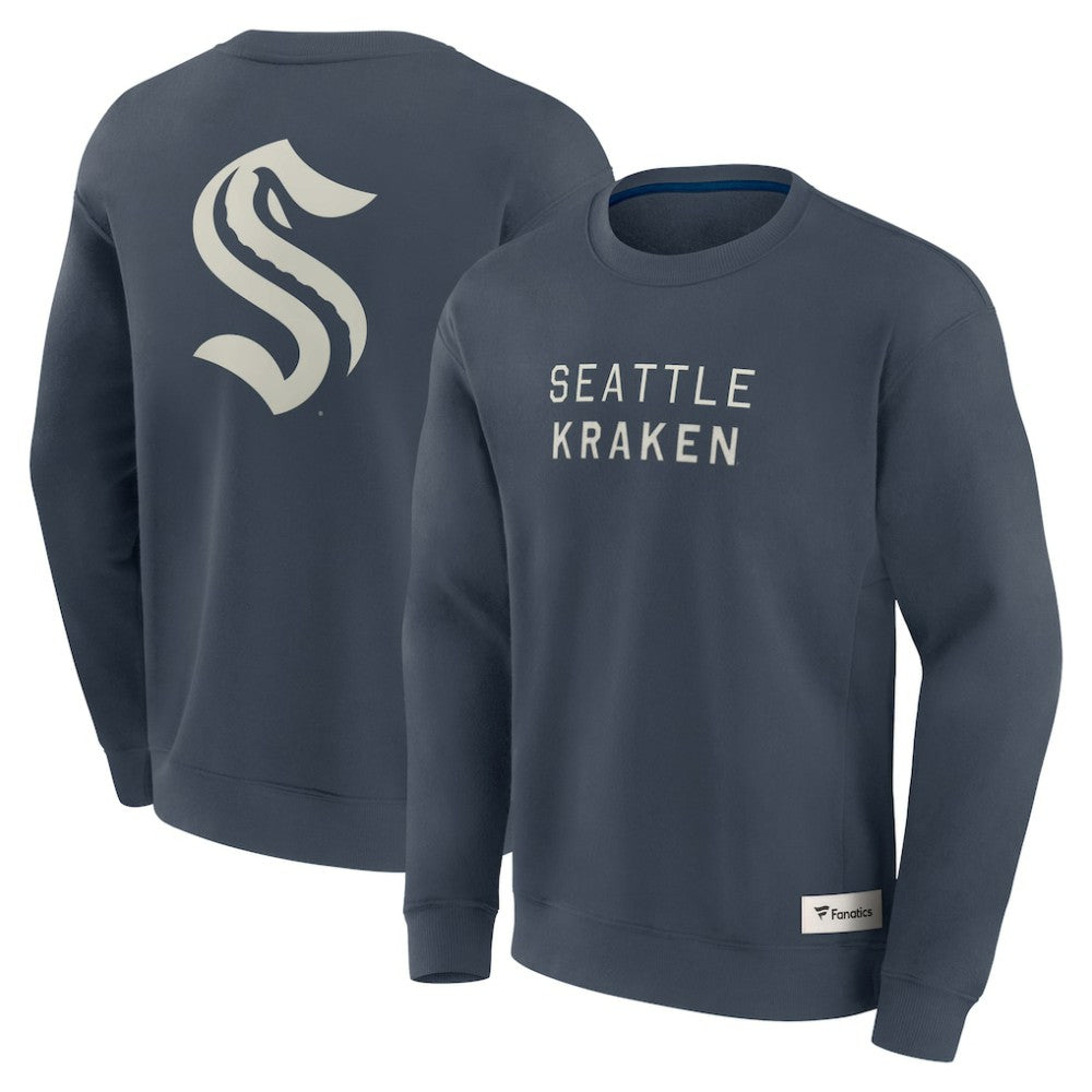 NHL Seattle Kraken Fanatics Elements Future Ground Lettering Pullover Sweatshirt - Blue