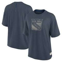 NHL New York Rangers Fanatics Women's Oversized Elements Raw Edge Future Ground T-Shirt - Blue