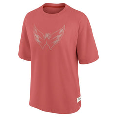 NHL Washington Capitals Fanatics Women's Oversized Elements Raw Edge Future Ground T-Shirt - Red