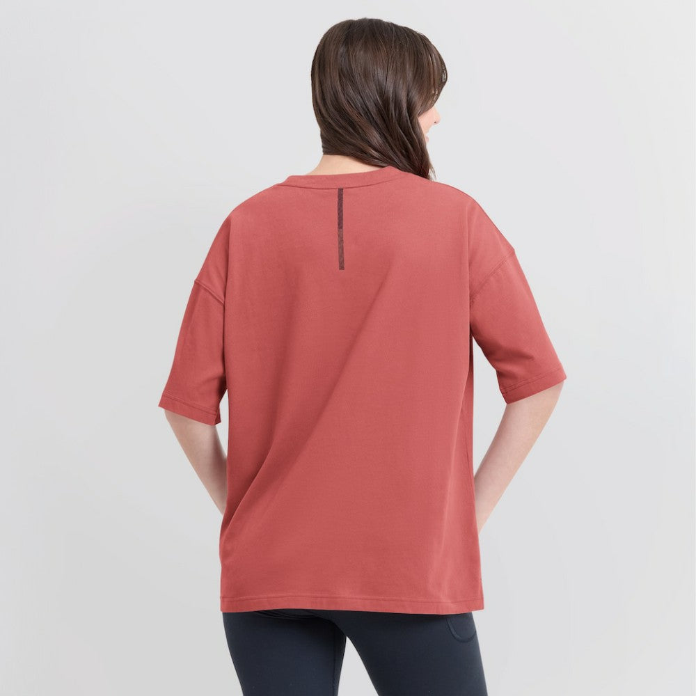 NHL New Jersey Devils Fanatics Women's Oversized Elements Raw Edge Future Ground T-Shirt - Red