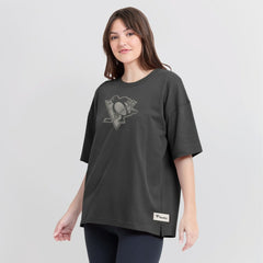 NHL Pittsburgh Penguins Fanatics Women's Oversized Elements Raw Edge Future Ground T-Shirt - Charcoal