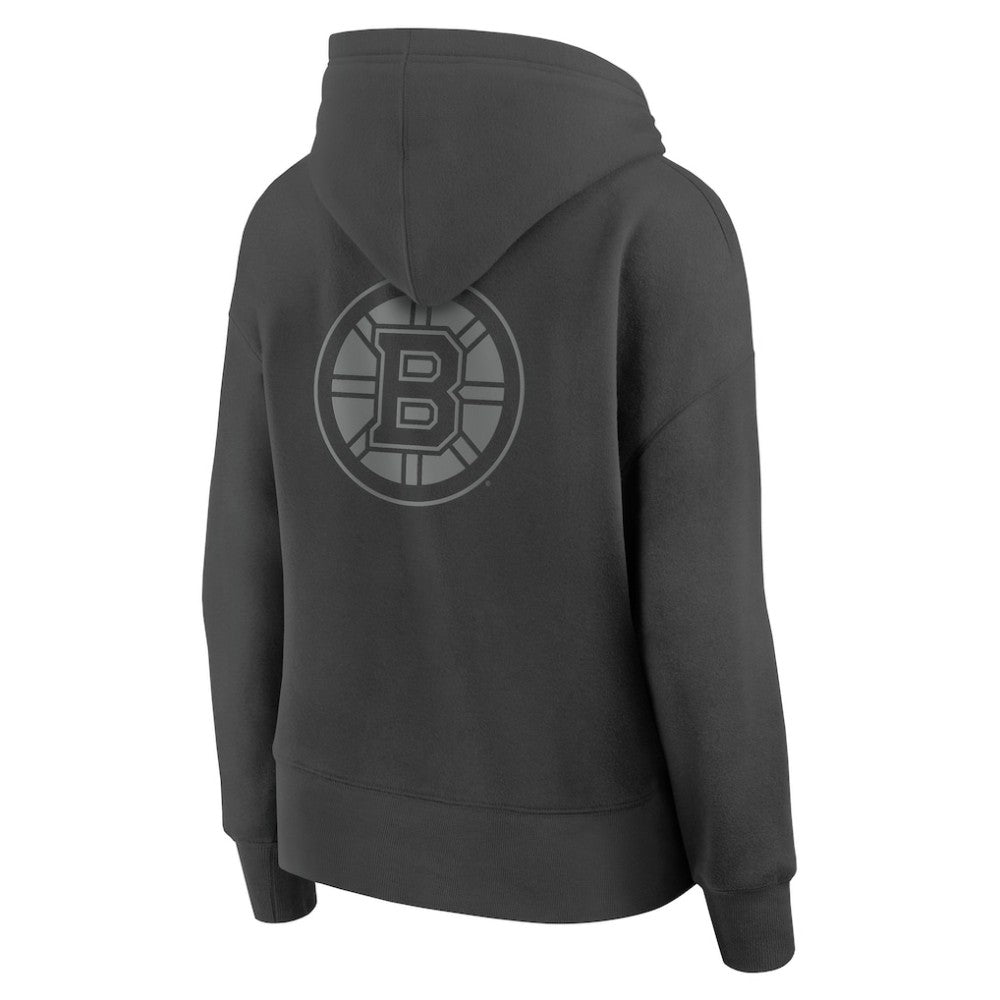 NHL Boston Bruins Fanatics Women's Elements Future Ground Subtle Tonal Pullover Hoodie - Charcoal