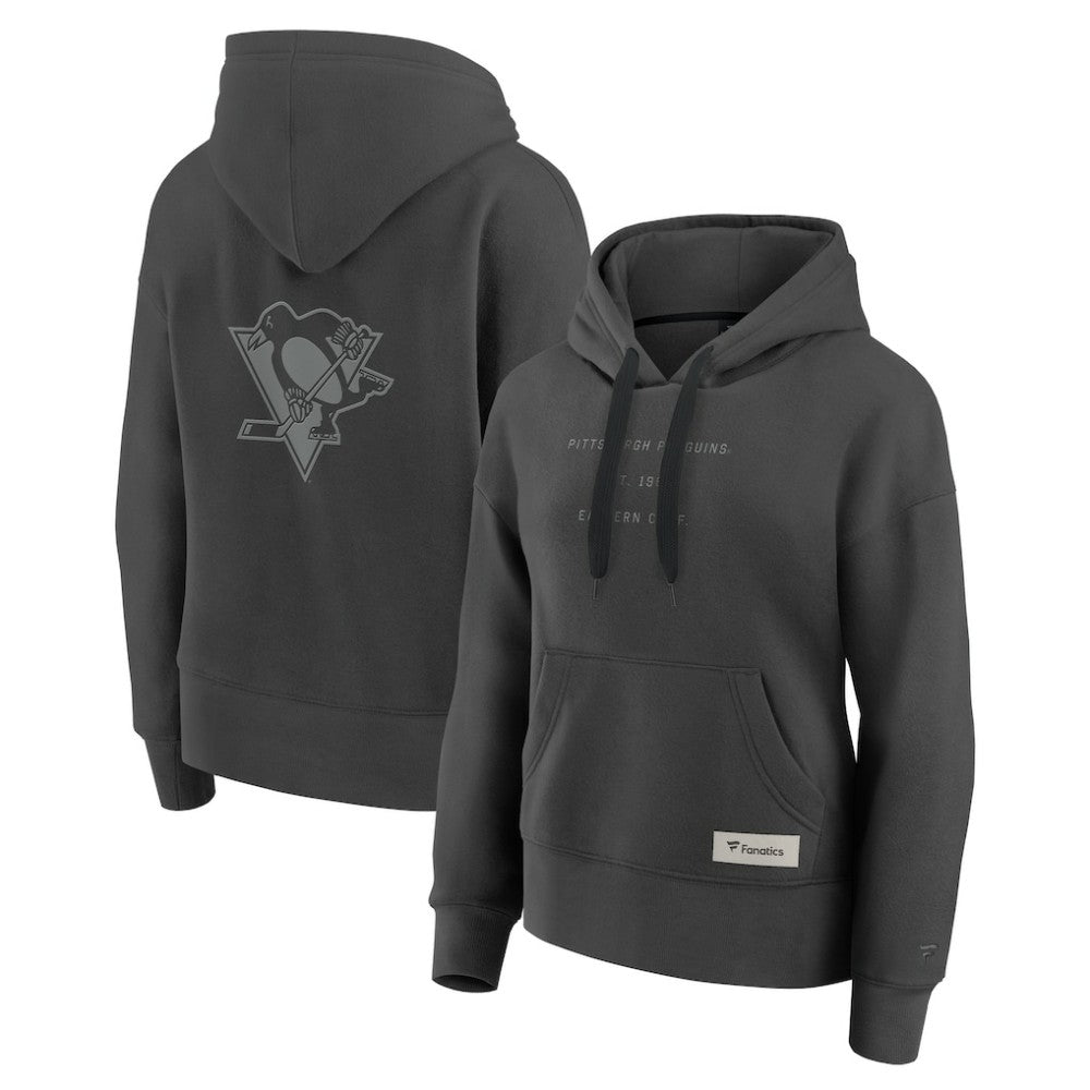 NHL Pittsburgh Penguins Fanatics Women's Elements Future Ground Subtle Tonal Pullover Hoodie - Charcoal
