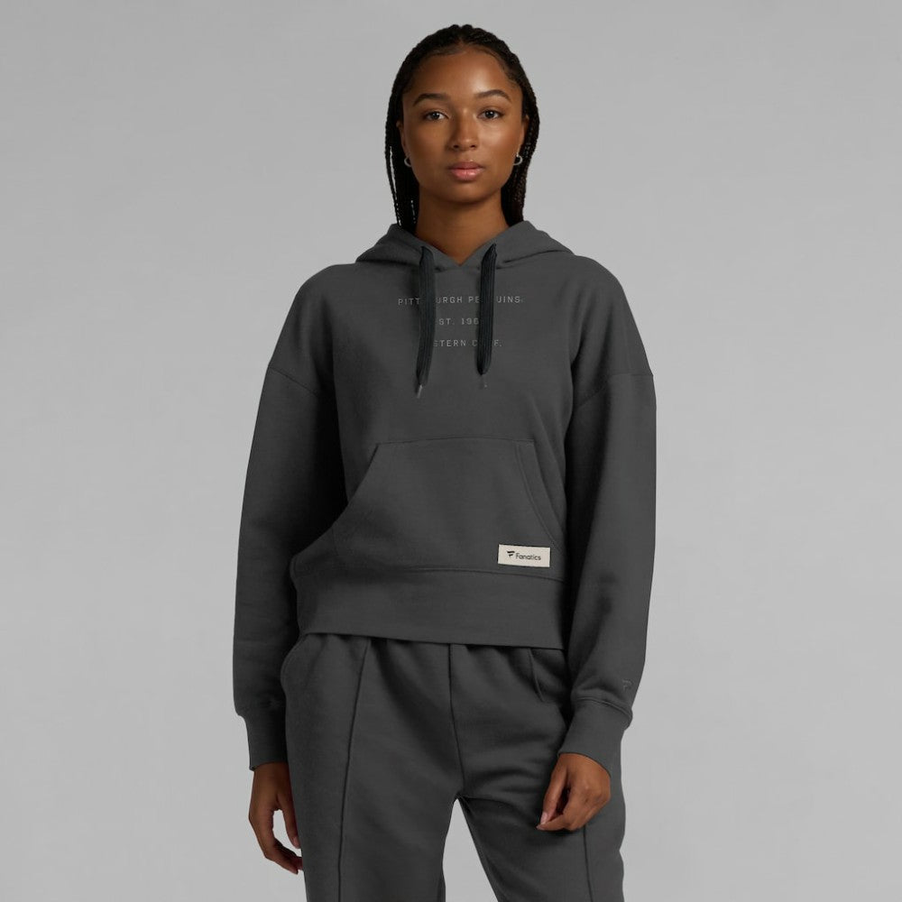 NHL Pittsburgh Penguins Fanatics Women's Elements Future Ground Subtle Tonal Pullover Hoodie - Charcoal