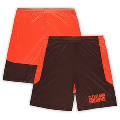 Cleveland Browns Big & Tall Launch Shorts Brown/Orange