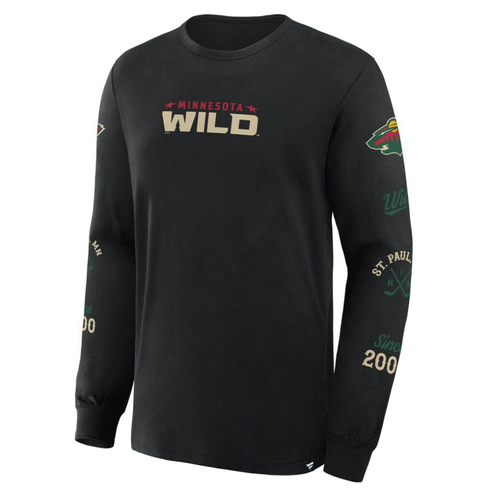 NHL Minnesota Wild Fanatics Boxed In Legacy Long Sleeve T-Shirt - Black