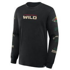NHL Minnesota Wild Fanatics Boxed In Legacy Long Sleeve T-Shirt - Black
