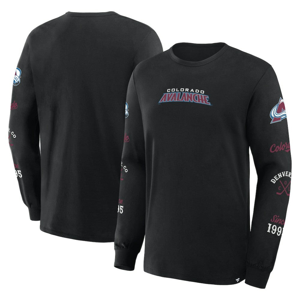 NHL Colorado Avalanche Fanatics Boxed In Legacy Long Sleeve T-Shirt - Black