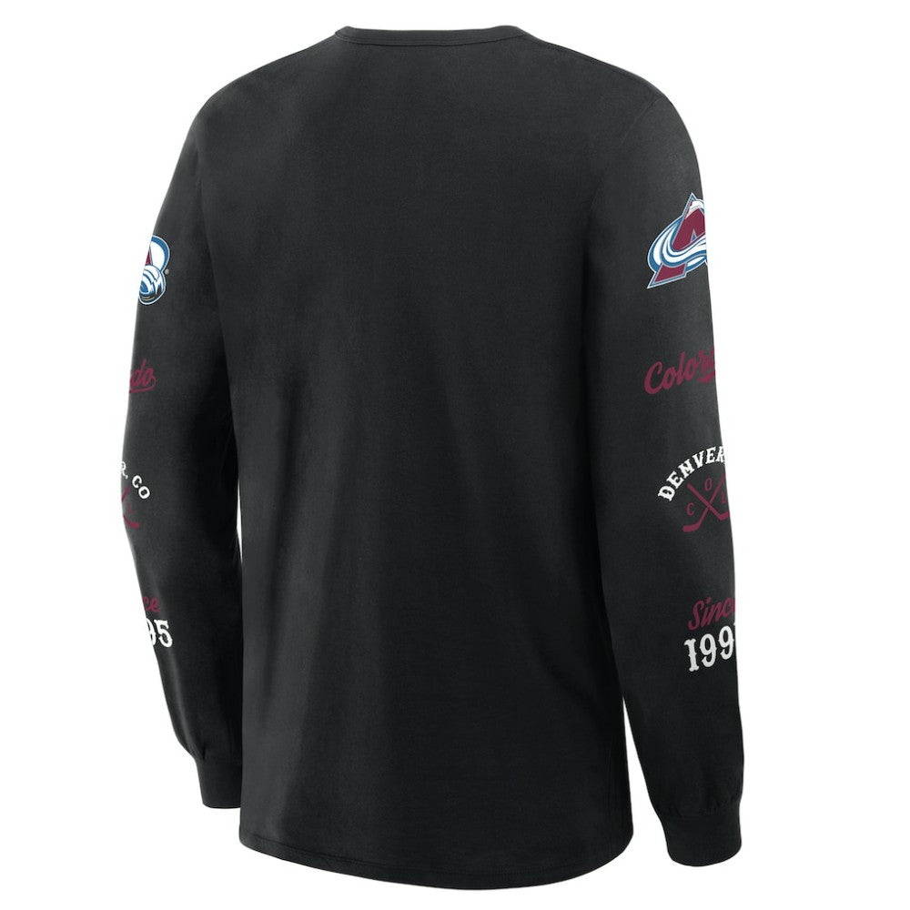 NHL Colorado Avalanche Fanatics Boxed In Legacy Long Sleeve T-Shirt - Black