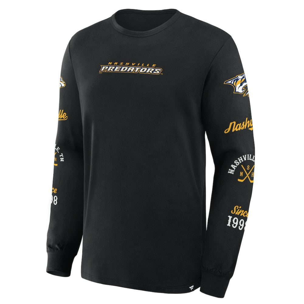 NHL Nashville Predators Fanatics Boxed In Legacy Long Sleeve T-Shirt - Black