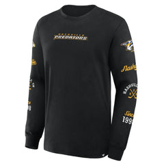 NHL Nashville Predators Fanatics Boxed In Legacy Long Sleeve T-Shirt - Black