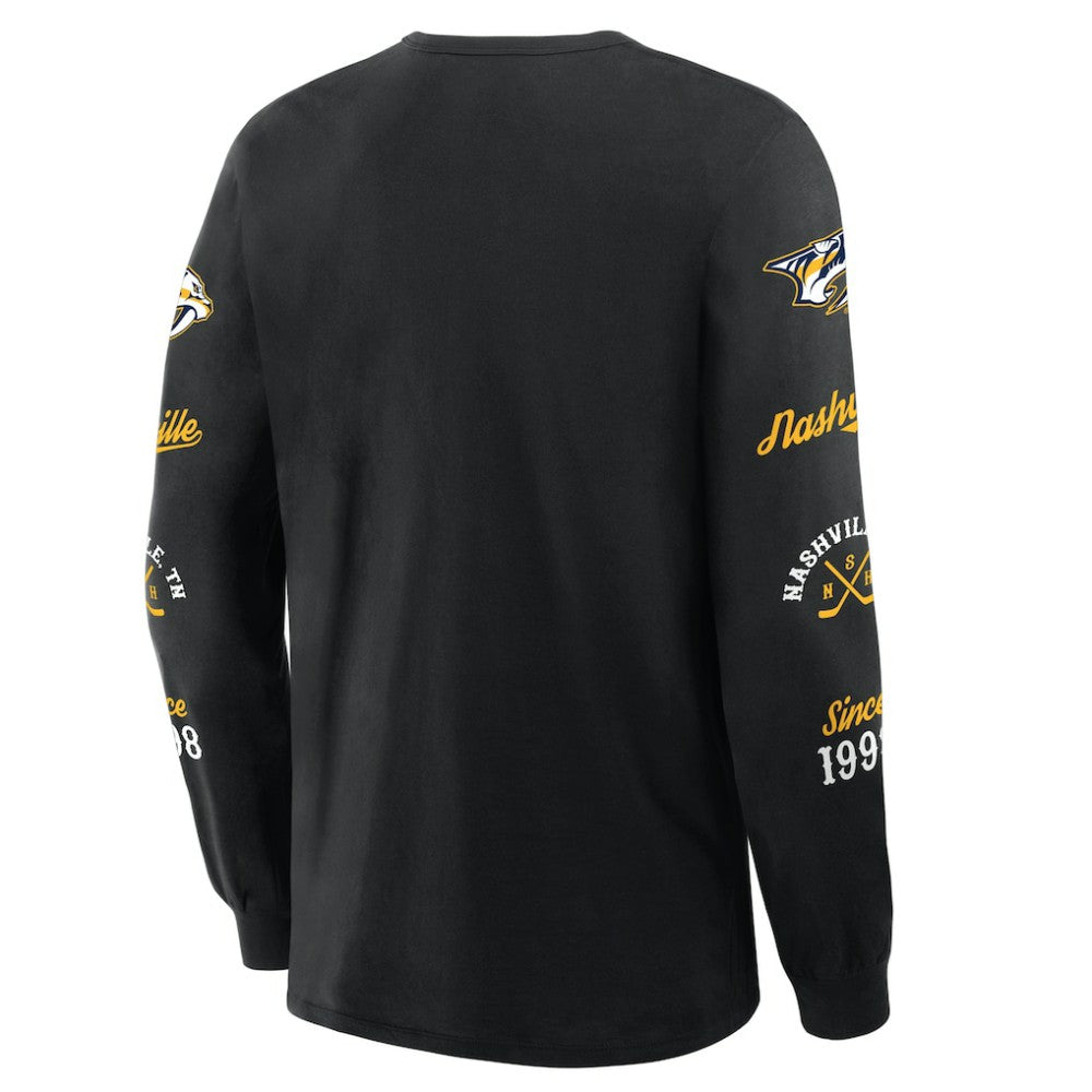 NHL Nashville Predators Fanatics Boxed In Legacy Long Sleeve T-Shirt - Black
