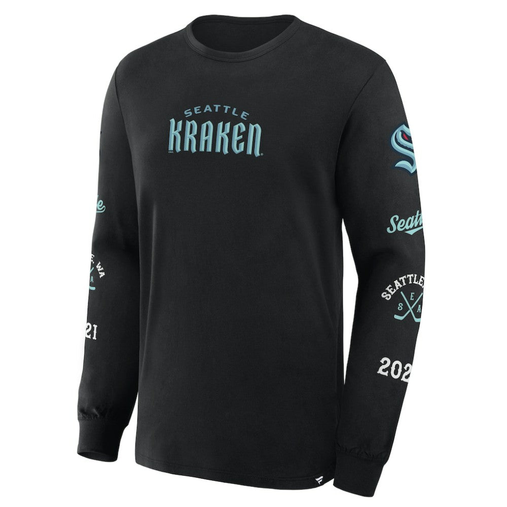 NHL Seattle Kraken Fanatics Boxed In Legacy Long Sleeve T-Shirt - Black