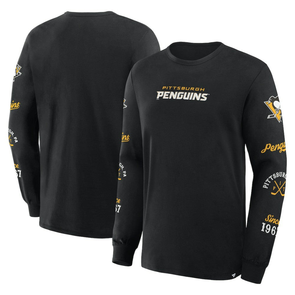 NHL Pittsburgh Penguins Fanatics Boxed In Legacy Long Sleeve T-Shirt - Black