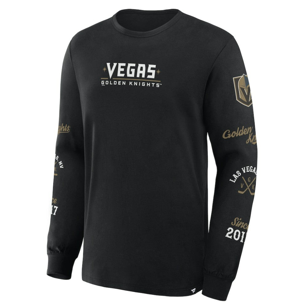 NHL Vegas Golden Knights Fanatics Boxed In Legacy Long Sleeve T-Shirt - Black