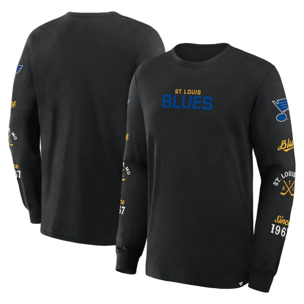 NHL St. Louis Blues Fanatics Boxed In Legacy Long Sleeve T-Shirt - Black