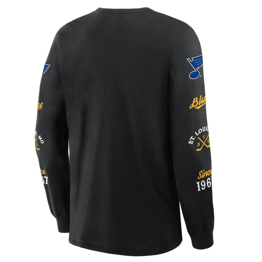 NHL St. Louis Blues Fanatics Boxed In Legacy Long Sleeve T-Shirt - Black