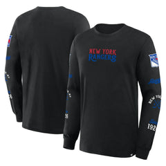 NHL New York Rangers Fanatics Boxed In Legacy Long Sleeve T-Shirt - Black