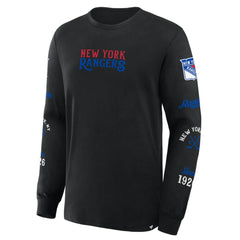 NHL New York Rangers Fanatics Boxed In Legacy Long Sleeve T-Shirt - Black