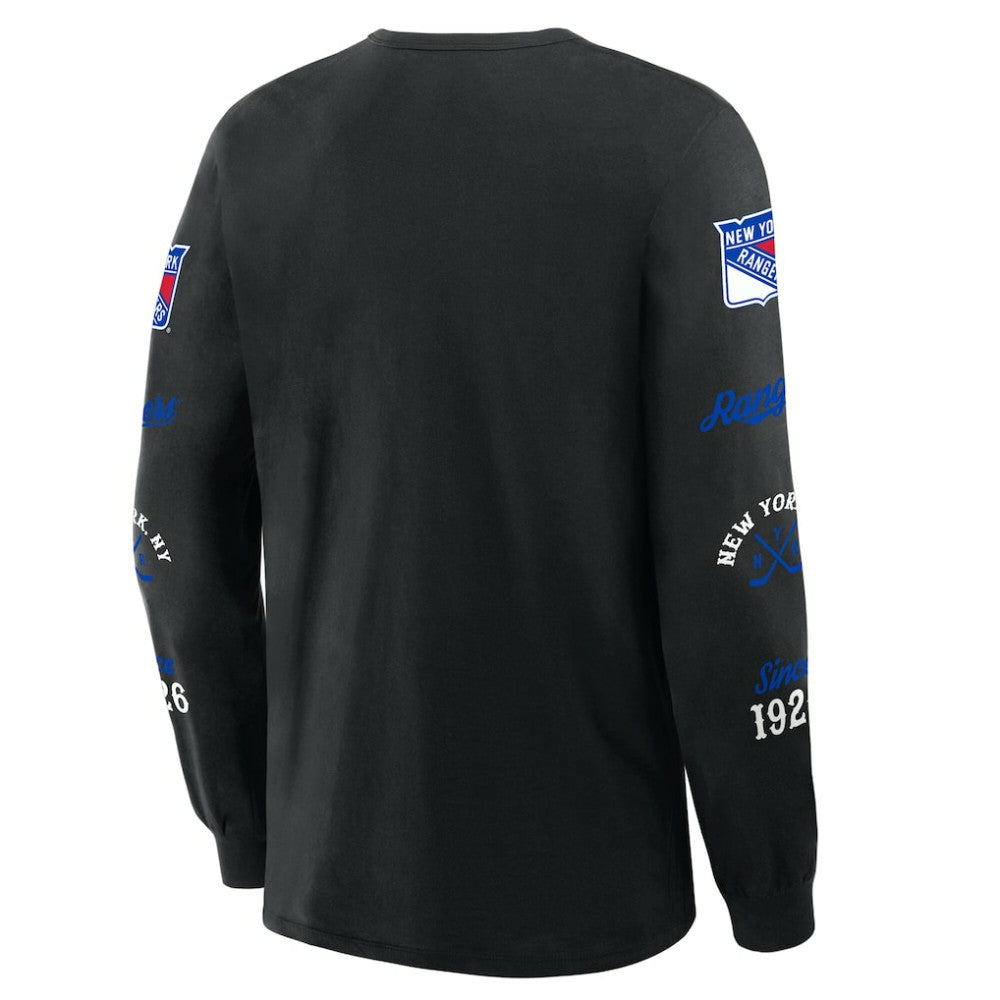 NHL New York Rangers Fanatics Boxed In Legacy Long Sleeve T-Shirt - Black