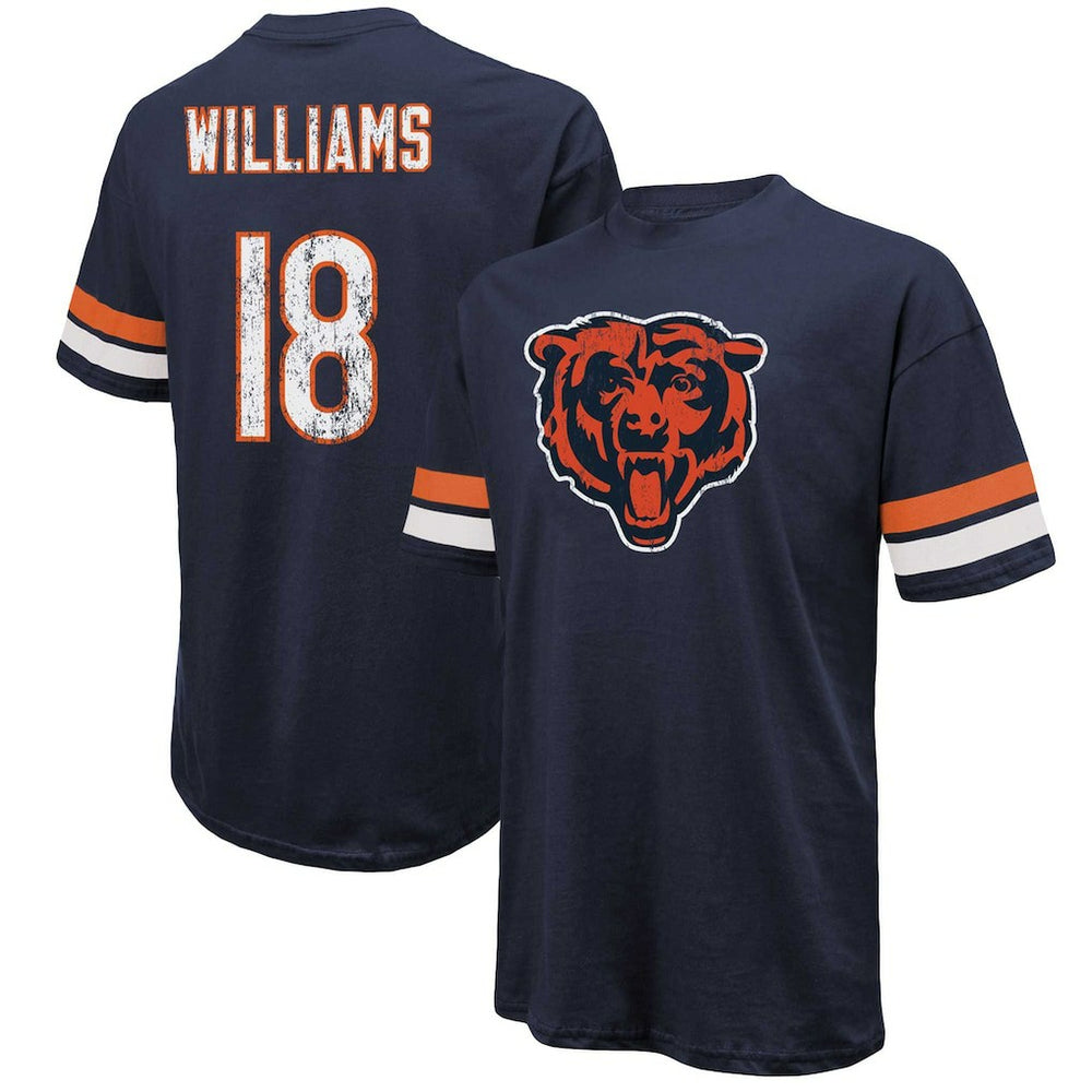 Caleb Williams Chicago Bears Majestic Threads Name & Number Oversize Fit T-Shirt Navy