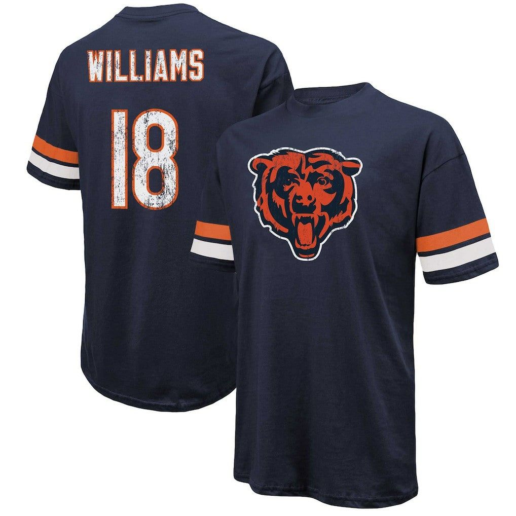 Caleb Williams Chicago Bears Majestic Threads Name & Number Oversize Fit T-Shirt Navy