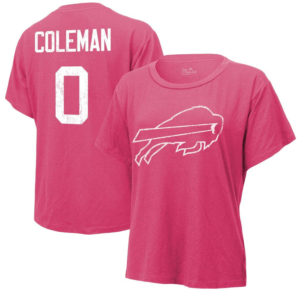 Keon Coleman Buffalo Bills Majestic Threads Women's Name & Number T-Shirt Pink