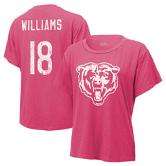 Caleb Williams Chicago Bears Majestic Threads Women's Name & Number T-Shirt Pink