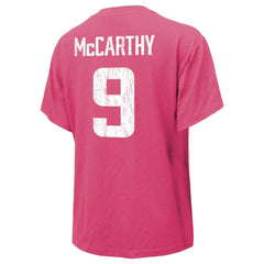 J.J. McCarthy Minnesota Vikings Majestic Threads Women's Name & Number T-Shirt Pink
