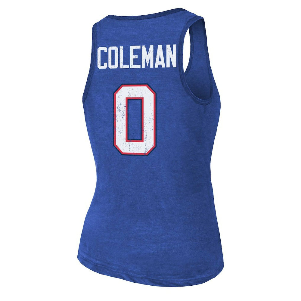 Keon Coleman Buffalo Bills Majestic Threads Women's Name & Number Tri-Blend Scoop Neck Tank Top Royal