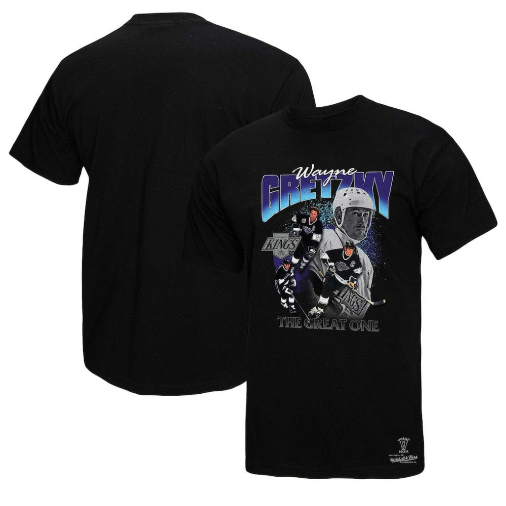 NHL Wayne Gretzky Los Angeles Kings Mitchell & Ness Player Collage T-Shirt - Black