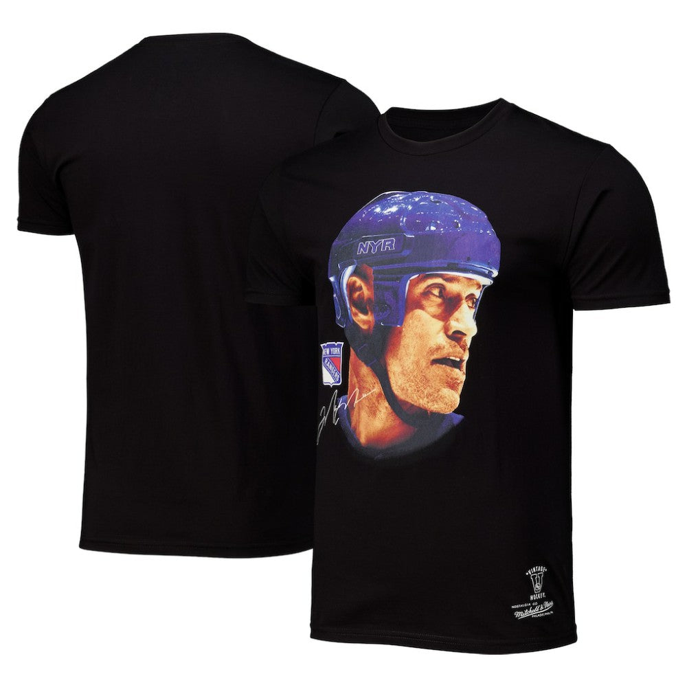 NHL Mark Messier New York Rangers Mitchell & Ness Big Face T-Shirt - Black