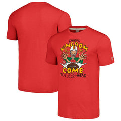 Kansas City Chiefs NFL x Homage x Beavis and Butt-Head Unisex Tri-Blend T-Shirt – Red