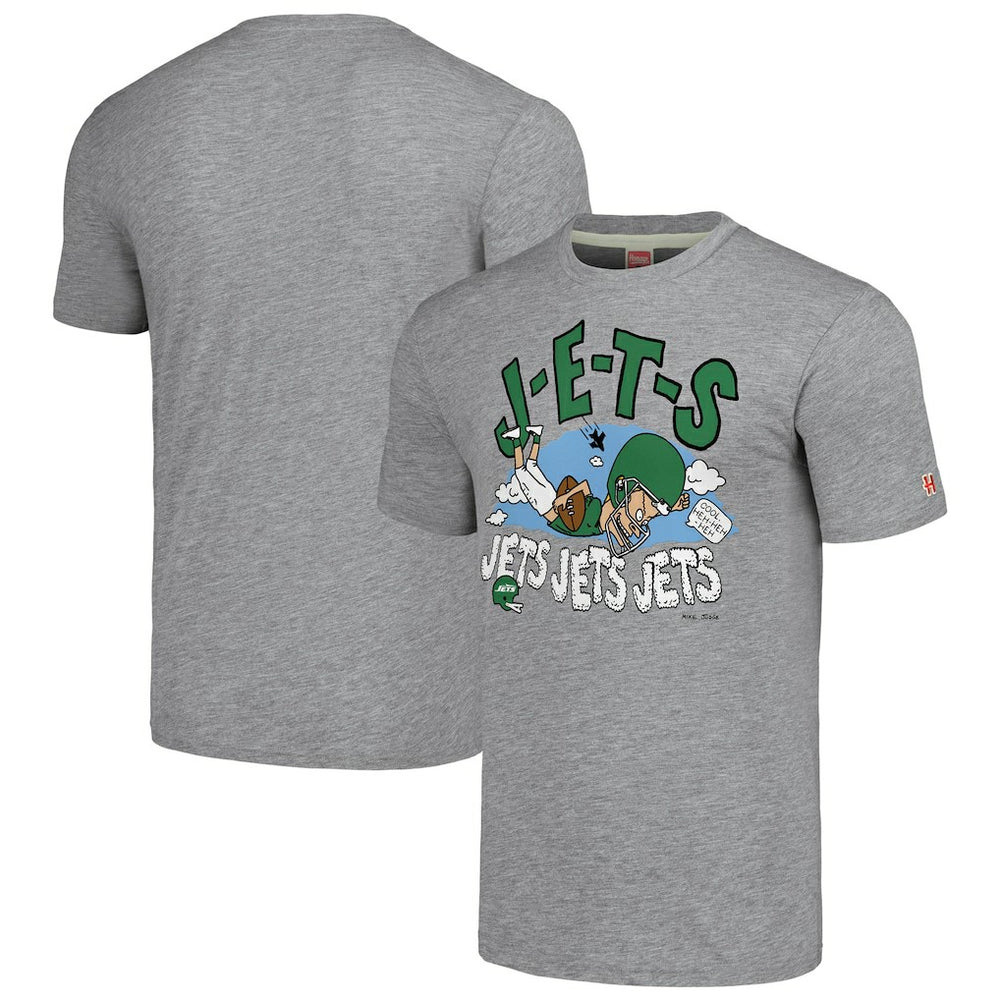 New York Jets NFL x Homage x Beavis and Butt-Head Unisex Tri-Blend T-Shirt – Gray
