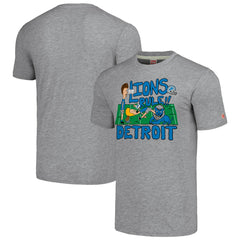 Detroit Lions NFL x Homage x Beavis and Butt-Head Unisex Tri-Blend T-Shirt – Gray