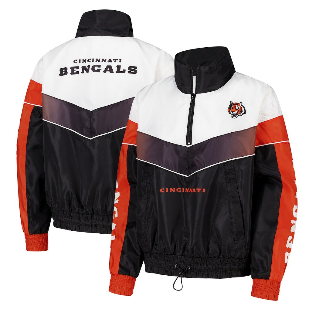Cincinnati Bengals The Wild Collective Women's 1/4 Zip Track Jacket Black