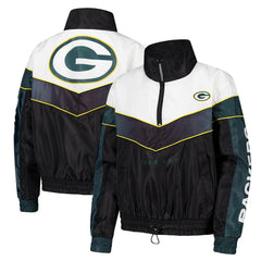 Green Bay Packers The Wild Collective Women's 1/4 Zip Track Jacket Green