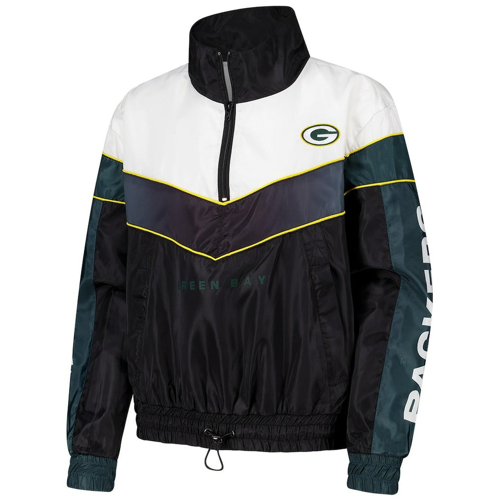Green Bay Packers The Wild Collective Women's 1/4 Zip Track Jacket Green