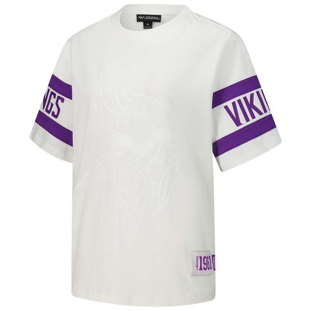 Minnesota Vikings The Wild Collective Women's Drop Shoulder T-Shirt White