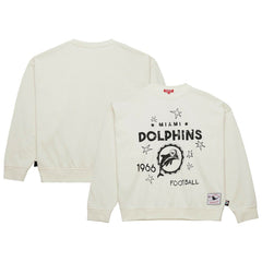 Miami Dolphins Women's Throwback Logo 3.0 Pullover Sweatshirt Cream