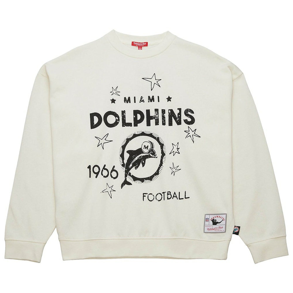 Miami Dolphins Women's Throwback Logo 3.0 Pullover Sweatshirt Cream