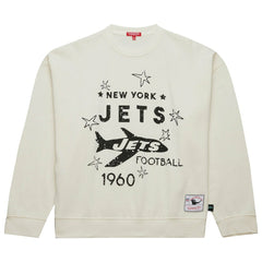 New York Jets Women's Throwback Logo 3.0 Pullover Sweatshirt Cream