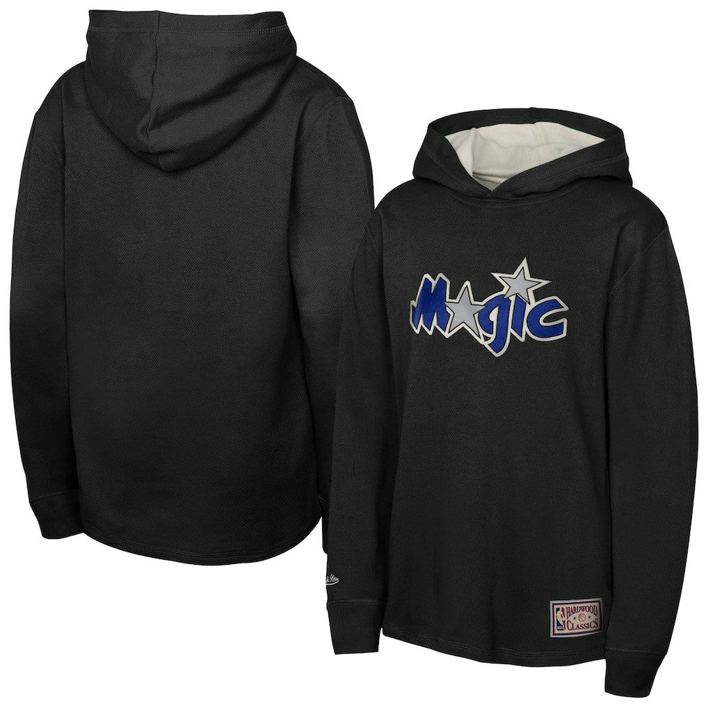 Orlando Magic Youth Hardwood Classics Lightweight Thermal Long Sleeve Hoodie T-Shirt Black