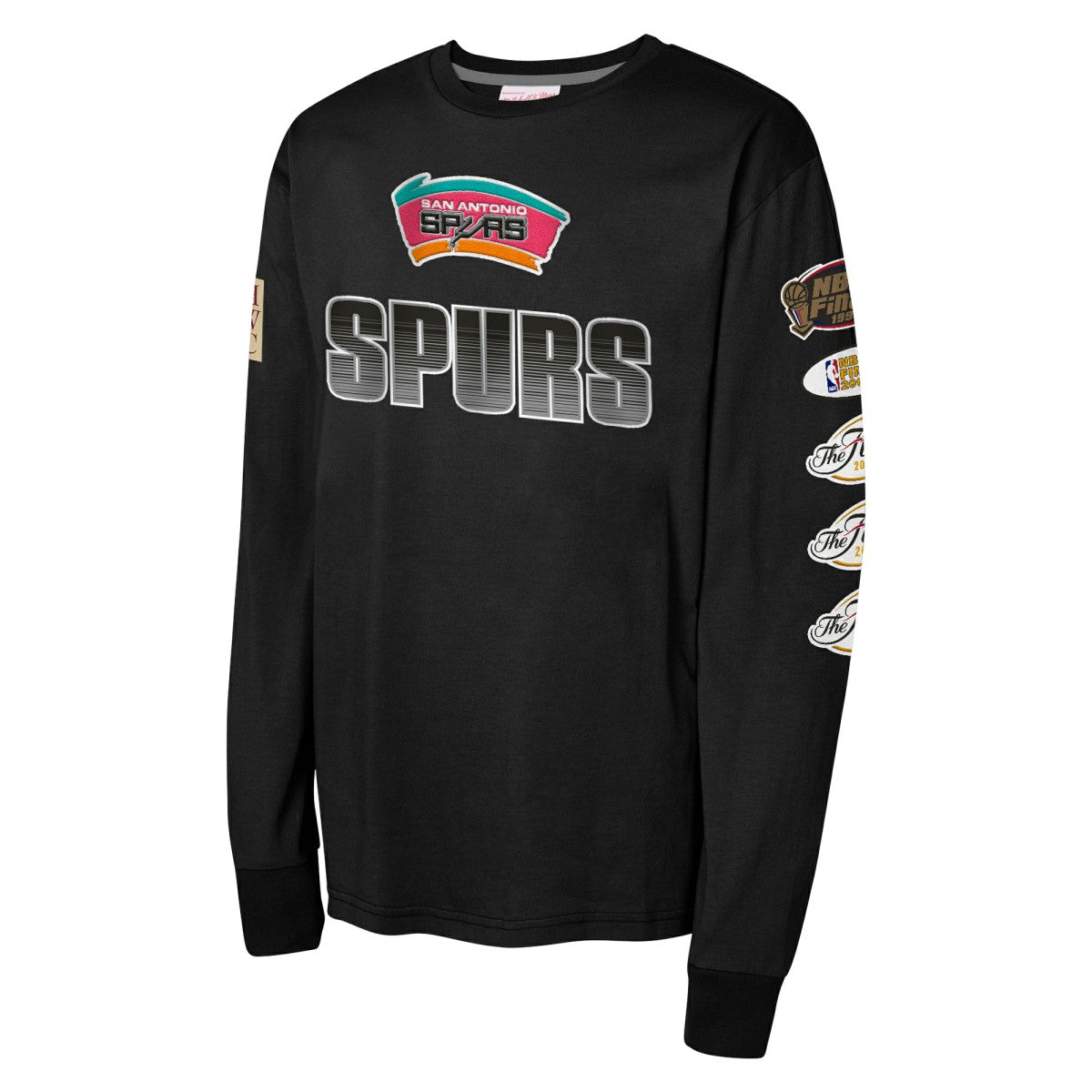 San Antonio Spurs Youth Hardwood Classics All Over Long Sleeve T-Shirt Black